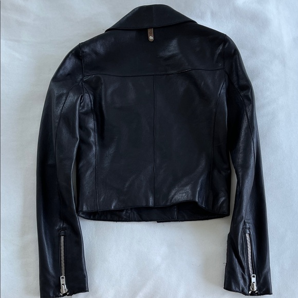 Mackage Black Leather Biker Jacket - Picture 7 of 8